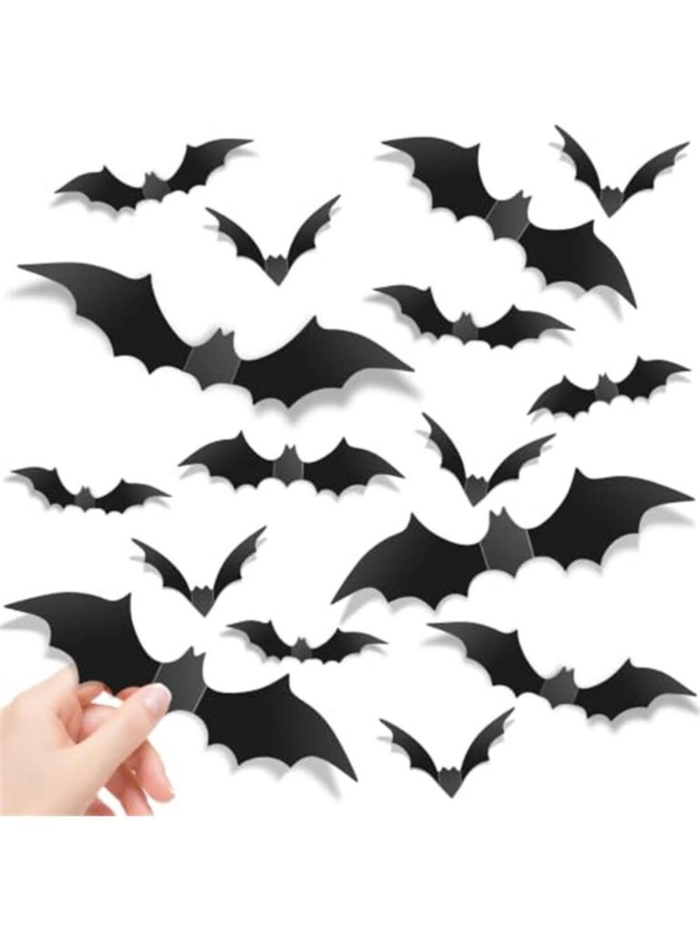140Pcs Bats Halloween Decor, Real Scary Bat Stickers for Halloween Party